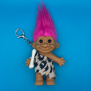 4'  Troll Doll  : Pink Hair Cave Girl Troll -  vintage keychain vintage charms for bag nostalgia vintage keychains y2k collectible - Bag Crap