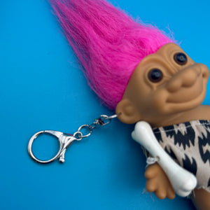 4'  Troll Doll  : Pink Hair Cave Girl Troll -  vintage keychain vintage charms for bag nostalgia vintage keychains y2k collectible - Bag Crap