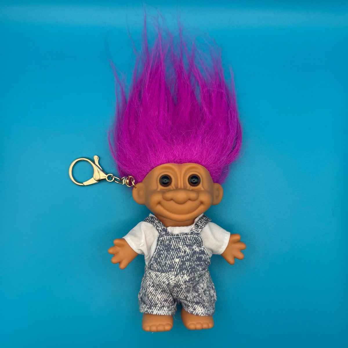 Troll Doll  : Pink Hair Overalls Troll - troll charms troll keychains vintage keychain vintage charms for bag nostalgia vintage keychains y2k collectible - Bag Crap