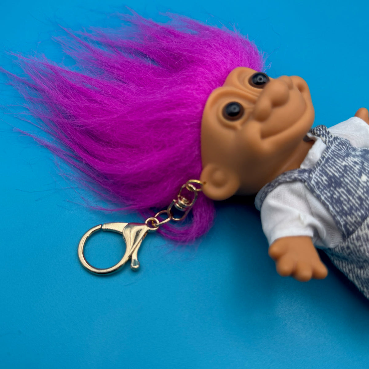Troll Doll  : Pink Hair Overalls Troll - troll charms troll keychains vintage keychain vintage charms for bag nostalgia vintage keychains y2k collectible - Bag Crap