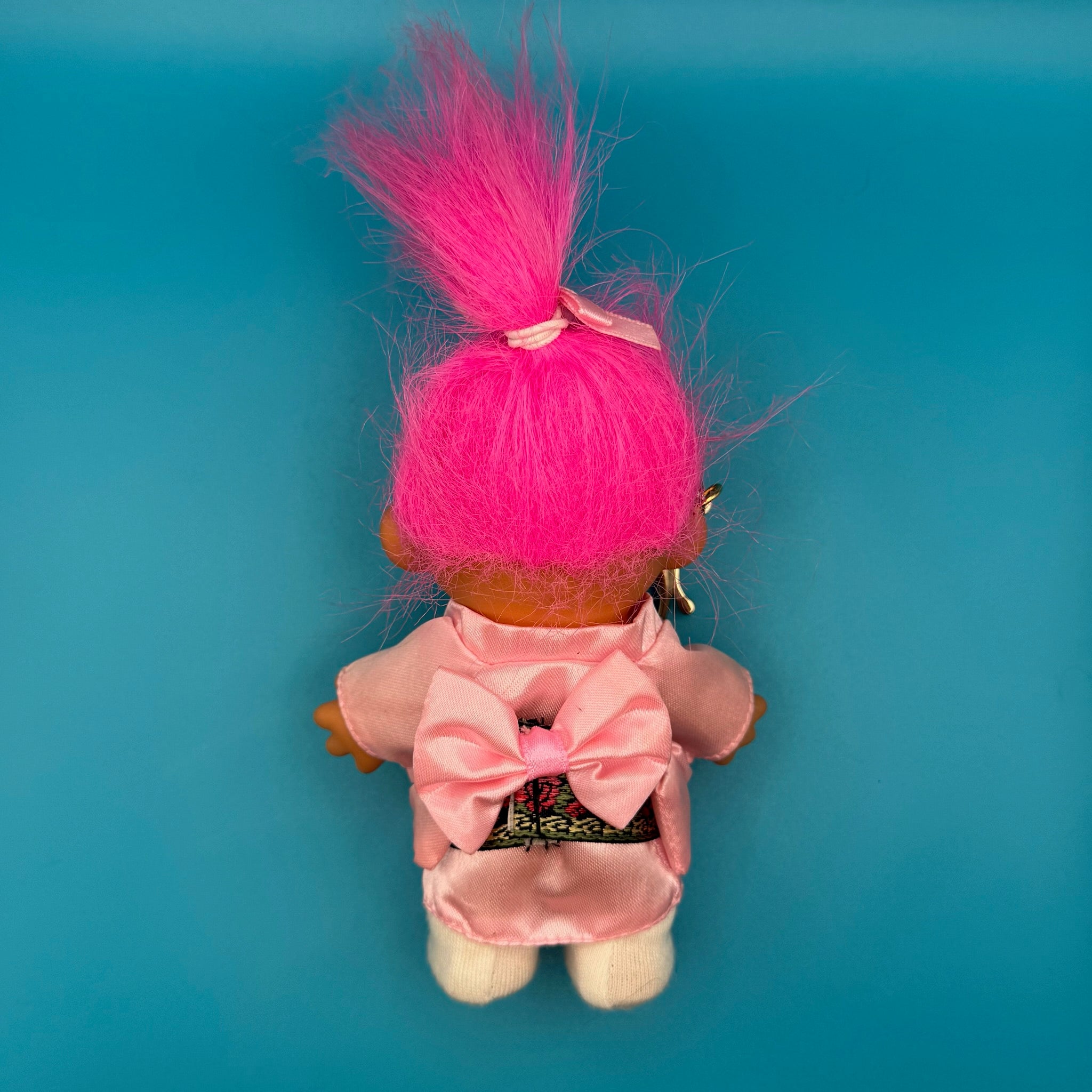 4'  Troll Doll  : Pink Hair Kimono Troll - troll charms troll keychains vintage keychain vintage charms for bag nostalgia vintage keychains y2k collectible - Bag Crap