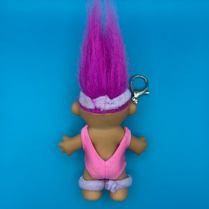 4'  Troll Doll  : Pink Hair Workout Troll -  vintage keychain vintage charms for bag nostalgia vintage keychains y2k collectible - Bag Crap