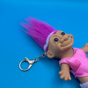 4'  Troll Doll  : Pink Hair Workout Troll -  vintage keychain vintage charms for bag nostalgia vintage keychains y2k collectible - Bag Crap