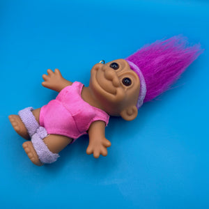 4'  Troll Doll  : Pink Hair Workout Troll -  vintage keychain vintage charms for bag nostalgia vintage keychains y2k collectible - Bag Crap