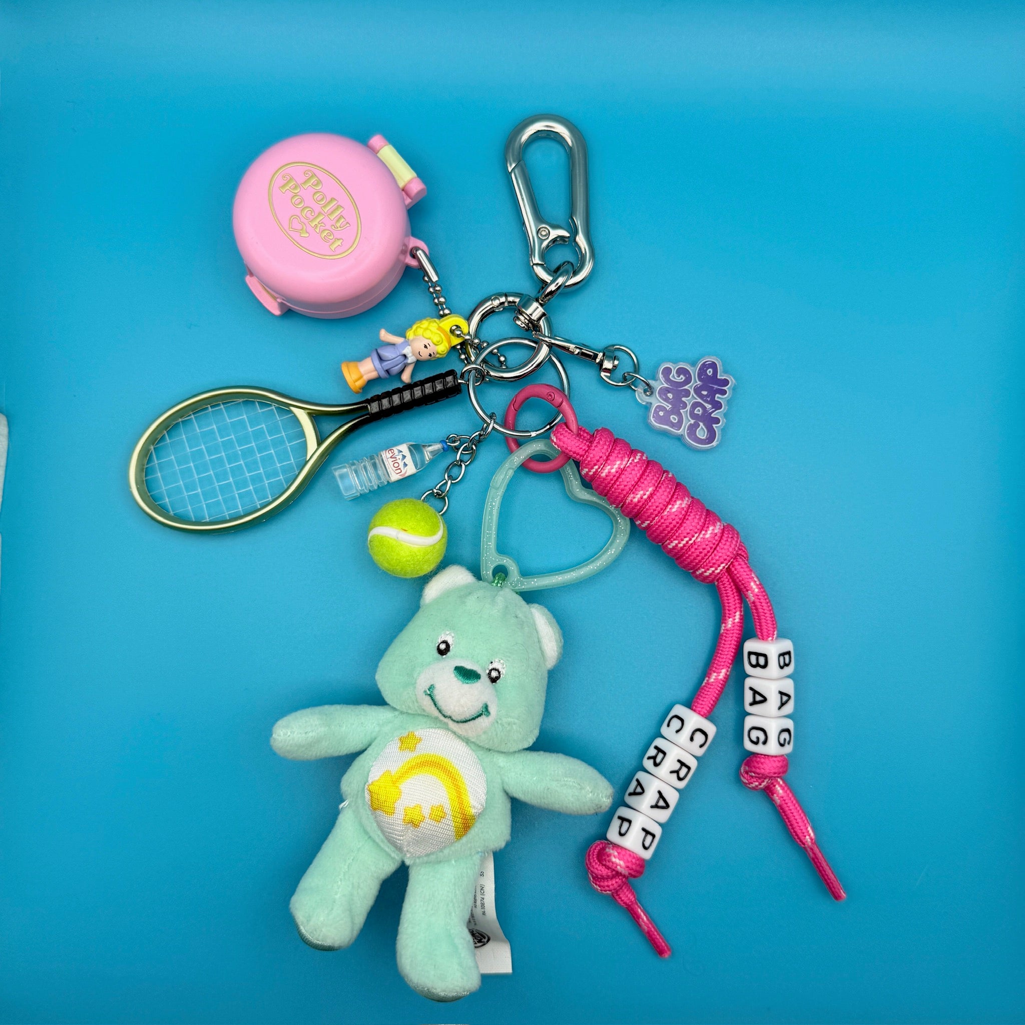 Care Bear + Polly Pocket   Pack -  vintage keychain vintage charms for bag nostalgia vintage keychains y2k collectible - Bag Crap