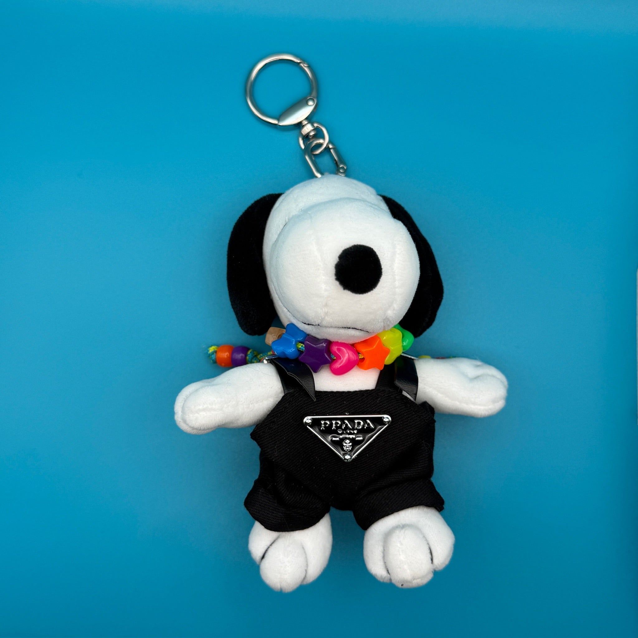 6' Snoopy Plush   'Prada' Outfit + Colorful Beaded Necklace - snoopy rar peanuts vintage keychain vintage charms for bag nostalgia vintage keychains y2k collectible - Bag Crap