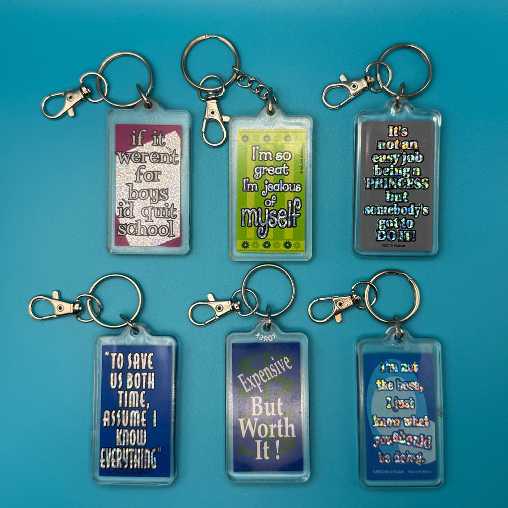 Vintage Y2K Comedy Phrase Kaplan Keychains