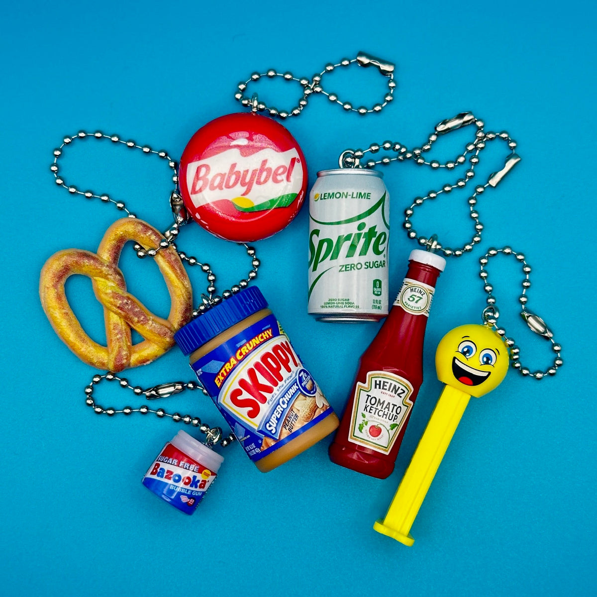 Assorted Mini Food & Grocery  s: Cheese, Peanut Butter, Ketchup - bodega food grocery nyc ny apple fruit vegetables fun vintage keychain vintage charms for bag nostalgia vintage keychains y2k collectible - Bag Crap