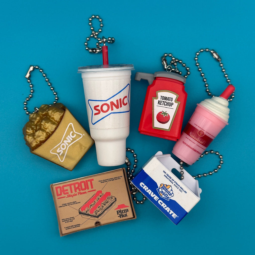 Assorted Mini Food & Grocery Bag Charms: Pizza, Soda, Ketchup