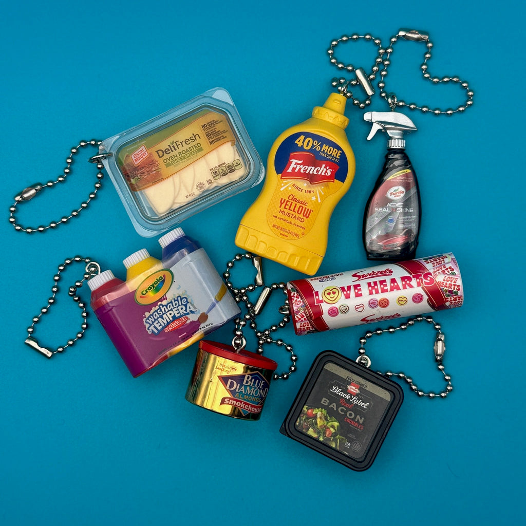Assorted Mini Food & Grocery Bag Charms: Paint, Mustard, Turkey