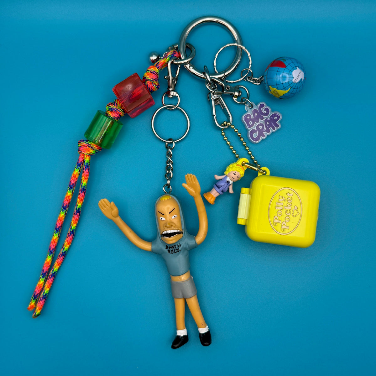 Rare Vintage Beavis Cornholio + Polly Pocket Bag Charm Pack