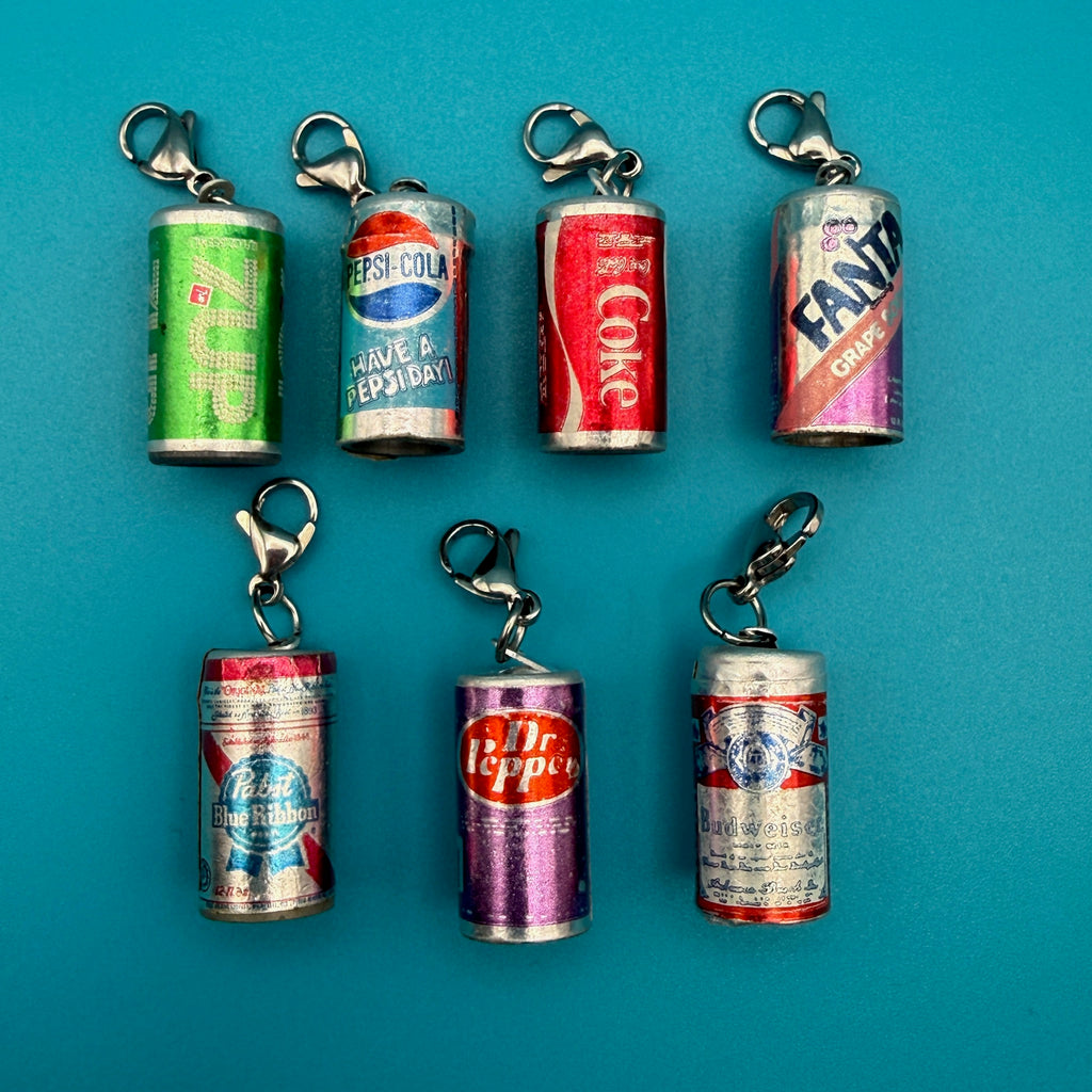 Vintage Assorted Soda Can Bag Charms: You Pick