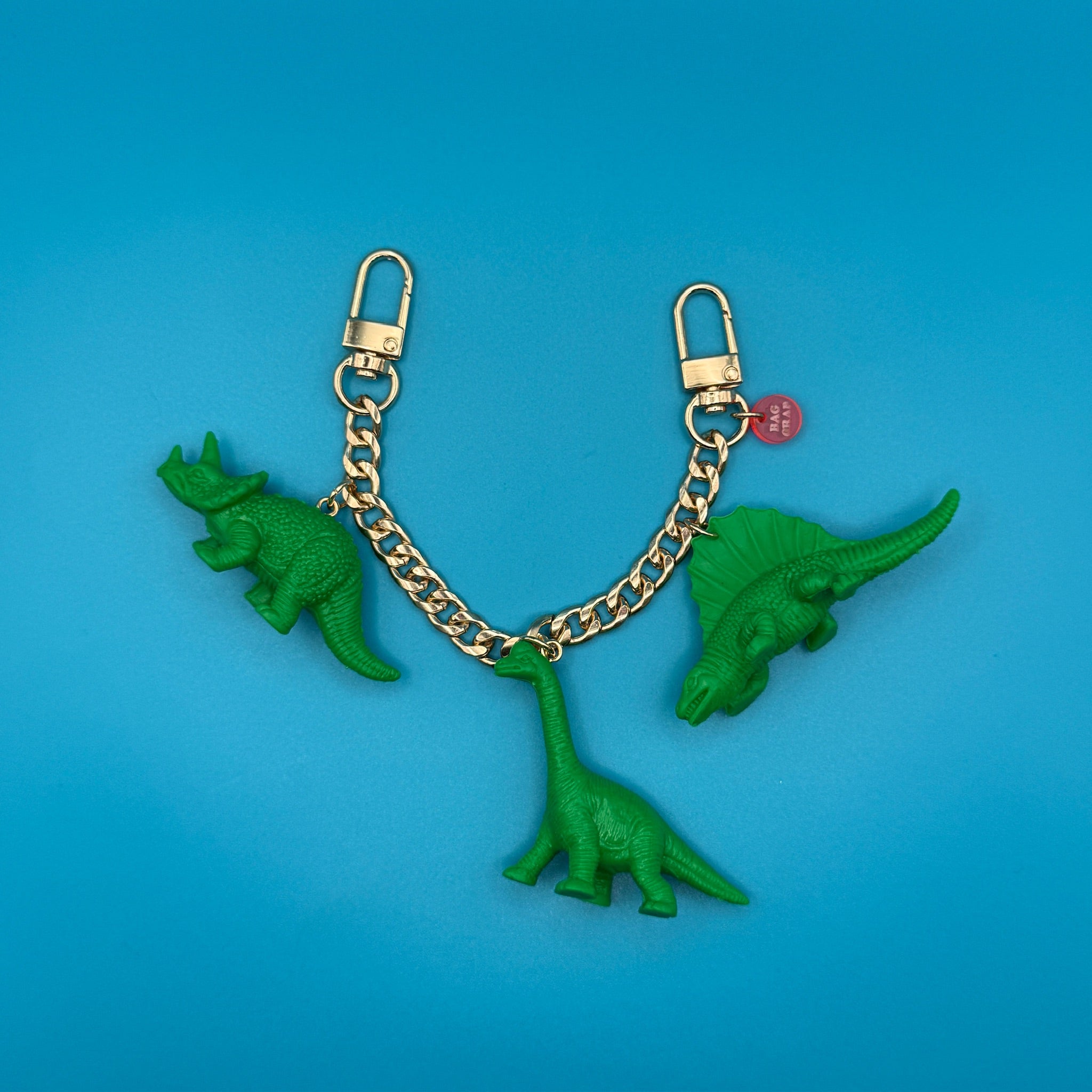 Green, Blue, and Purple Dinosaur  Gold  Chains: You Pick - vintage bag charm chains silver nostalgia vintage y2k vintage keychain vintage charms for bag nostalgia vintage keychains y2k collectible - Bag Crap