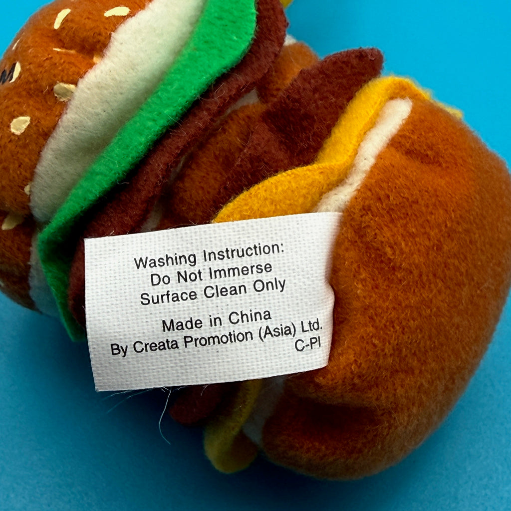 RARE Vtg McDonald's Big Mac Hamburger Plush Bag Charm