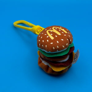RARE Vtg McDonald's Big Mac Hamburger Plush -  vintage keychain vintage charms for bag nostalgia vintage keychains y2k collectible - Bag Crap