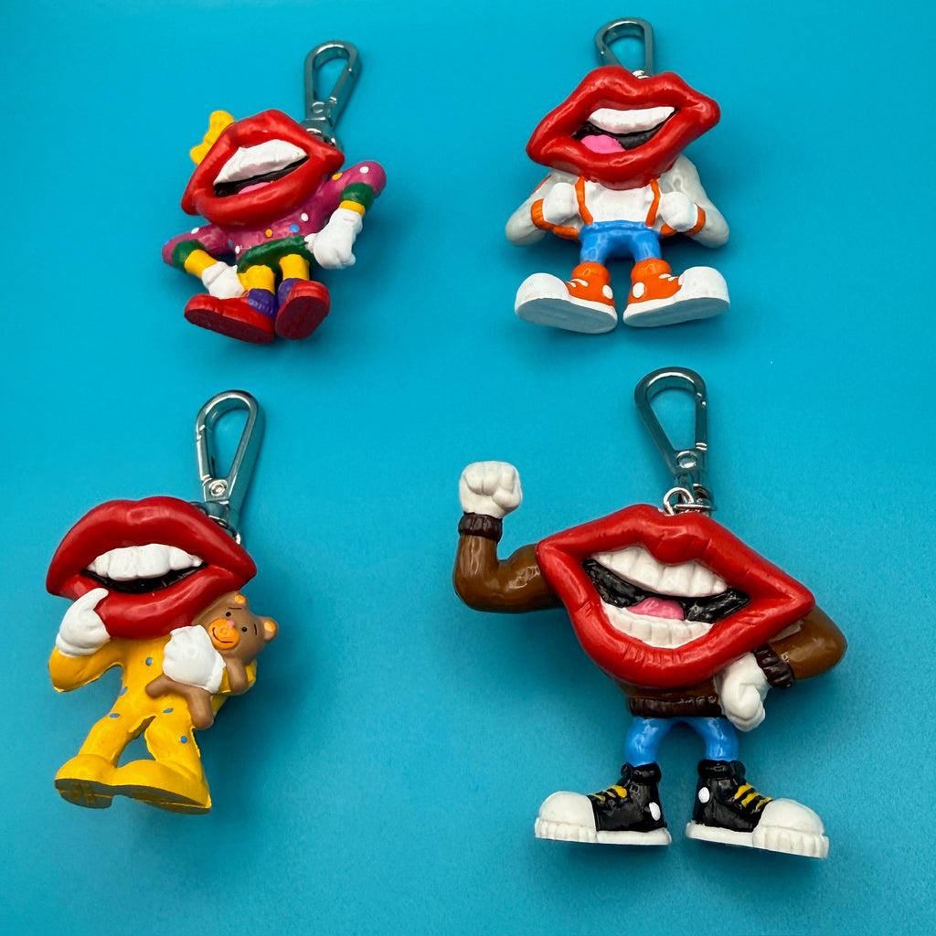 Vintage '80s Tang Lips Character Bag Charms: You Pick