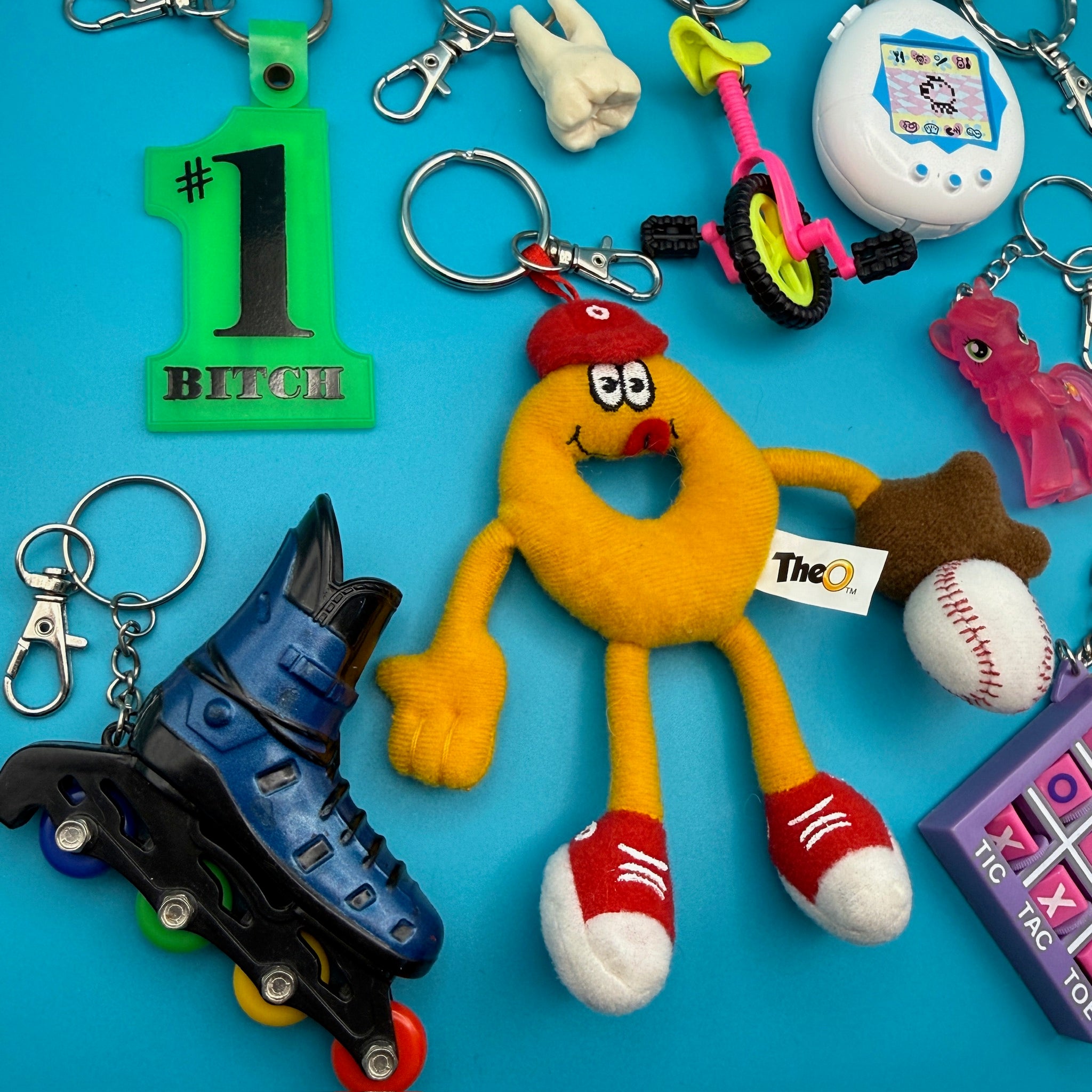 1980s-   s &  s: Rollerblade, SpaghettiOs - barbie doll toy pink rare vintage keychain vintage charms for bag nostalgia vintage keychains y2k collectible - Bag Crap