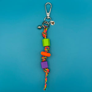 Rainbow Paracord Chunky Neon Bead -  vintage keychain vintage charms for bag nostalgia vintage keychains y2k collectible - Bag Crap