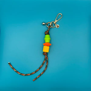 Green Bead Totem Paracord  , Gold -  vintage keychain vintage charms for bag nostalgia vintage keychains y2k collectible - Bag Crap
