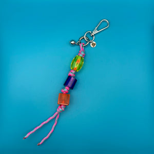 Pink Clear Bead Totem , Silver -  vintage keychain vintage charms for bag nostalgia vintage keychains y2k collectible - Bag Crap