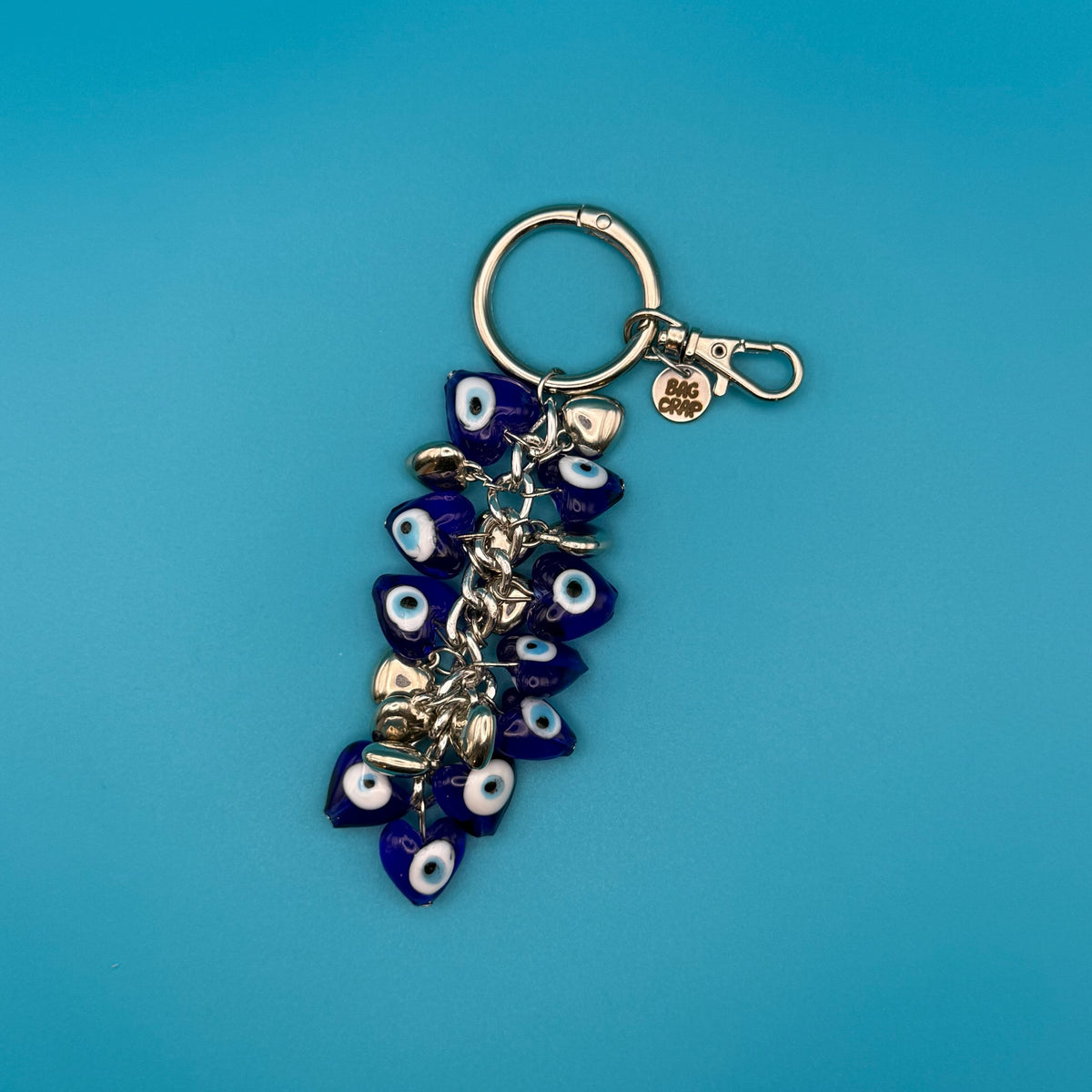 Evil Eye Glass Beaded Dangler -  vintage keychain vintage charms for bag nostalgia vintage keychains y2k collectible - Bag Crap