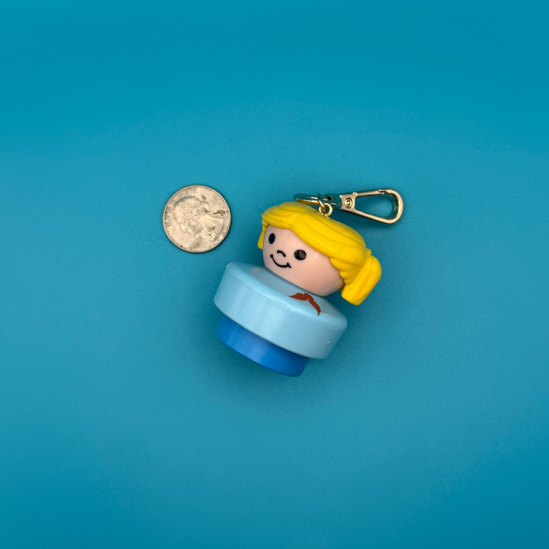 1990s Fisher Price Chunky People  s — Gold Hardware -  vintage keychain vintage charms for bag nostalgia vintage keychains y2k collectible - Bag Crap