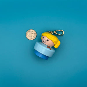 1990s Fisher Price Chunky People  s — Gold Hardware -  vintage keychain vintage charms for bag nostalgia vintage keychains y2k collectible - Bag Crap