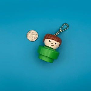 1990s Fisher Price Chunky People  s — Gold Hardware -  vintage keychain vintage charms for bag nostalgia vintage keychains y2k collectible - Bag Crap