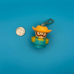 1990s Fisher Price Chunky People  s — Gold Hardware -  vintage keychain vintage charms for bag nostalgia vintage keychains y2k collectible - Bag Crap