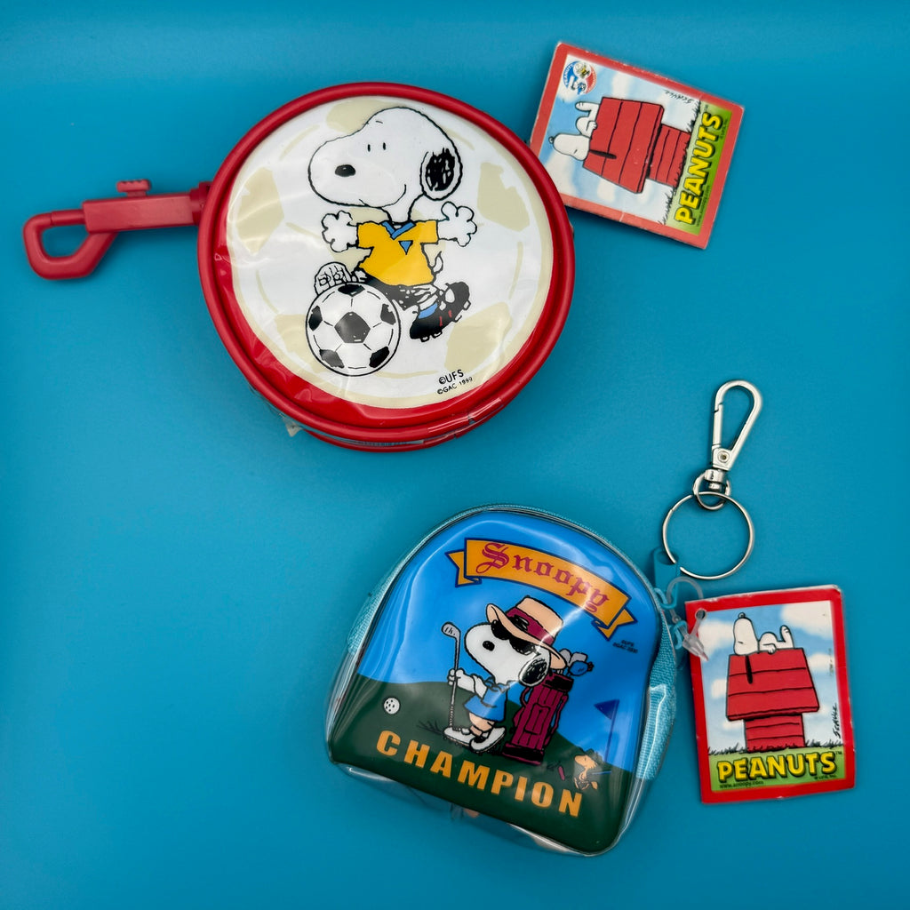 Vintage Y2K Snoopy Coin Pouch Bag Charms — Soccer & Golf