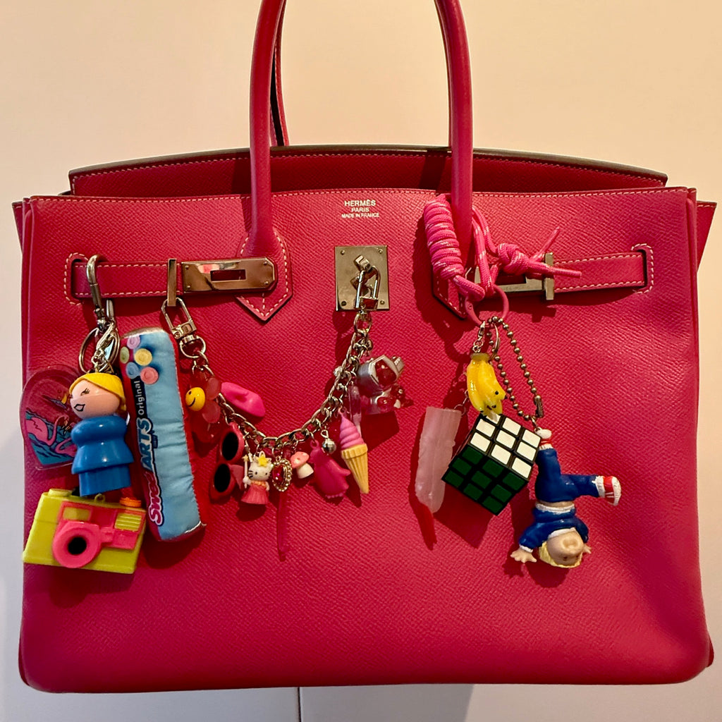 One-of-one Vintage Y2K Bag Charm Chain — Hot Pink