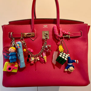 One-of-one     Chain — Hot Pink - vintage bag charm chains silver nostalgia vintage y2k vintage keychain vintage charms for bag nostalgia vintage keychains y2k collectible - Bag Crap