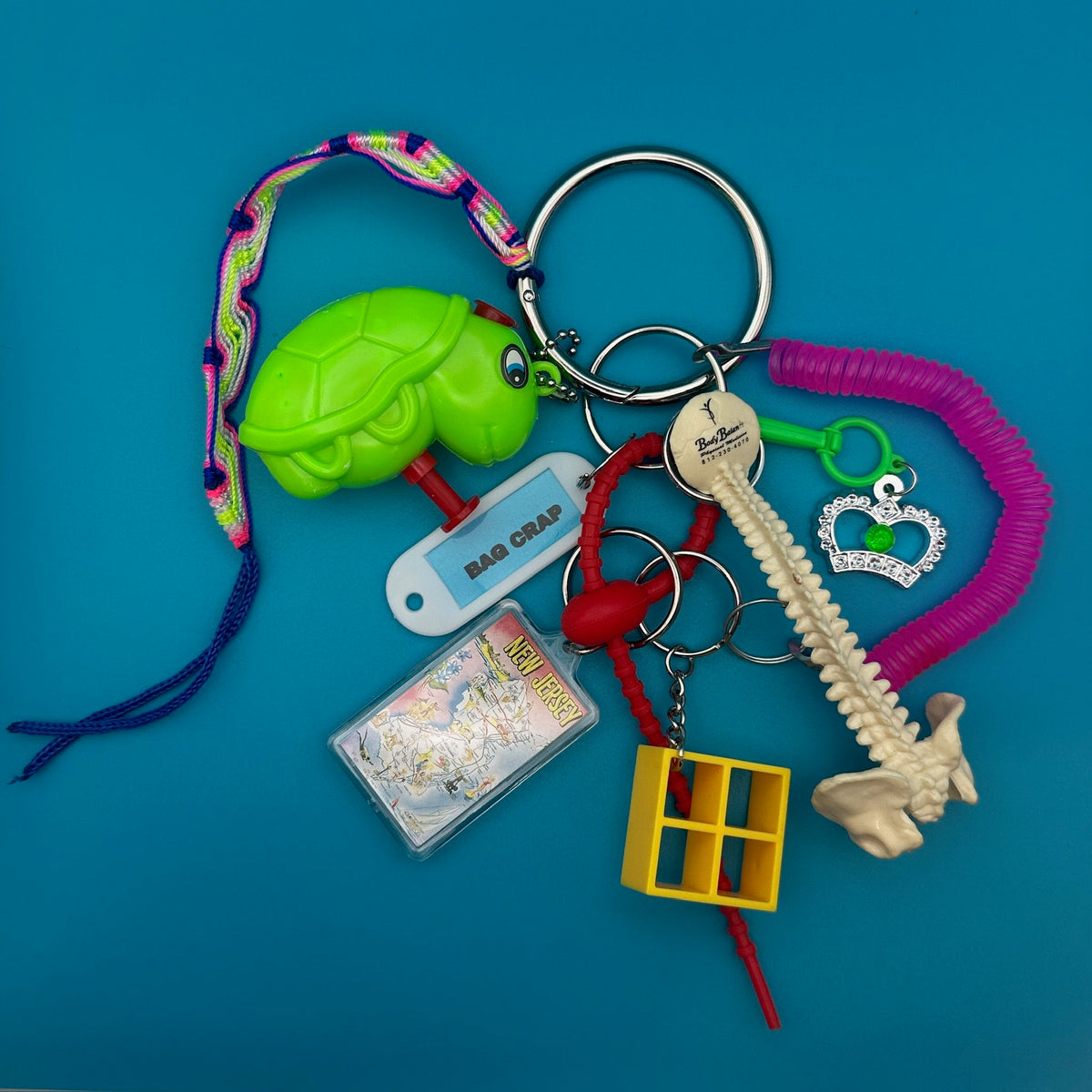 Neon Squirt Gun New Jersey Spine    &  Pack -  vintage keychain vintage charms for bag nostalgia vintage keychains y2k collectible - Bag Crap