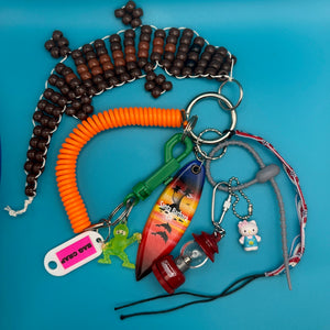 Beaded Crocodile Santa Barbara Ninja    &  Pack -  vintage keychain vintage charms for bag nostalgia vintage keychains y2k collectible - Bag Crap
