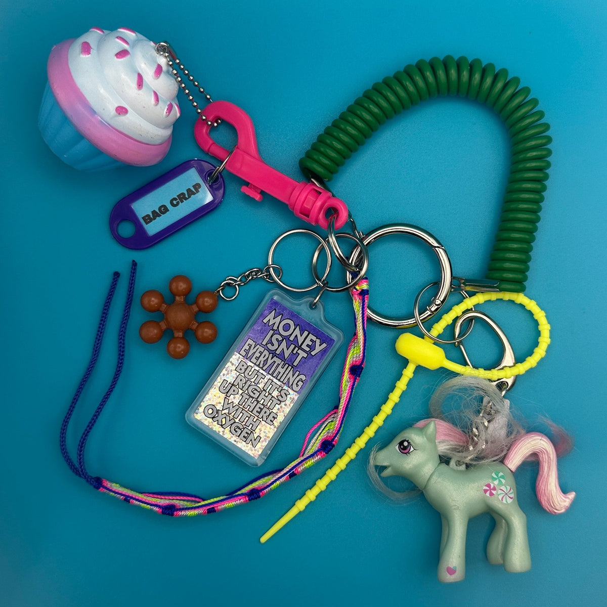 Cupcake Peppermint Pony Flower    Pack -  vintage keychain vintage charms for bag nostalgia vintage keychains y2k collectible - Bag Crap