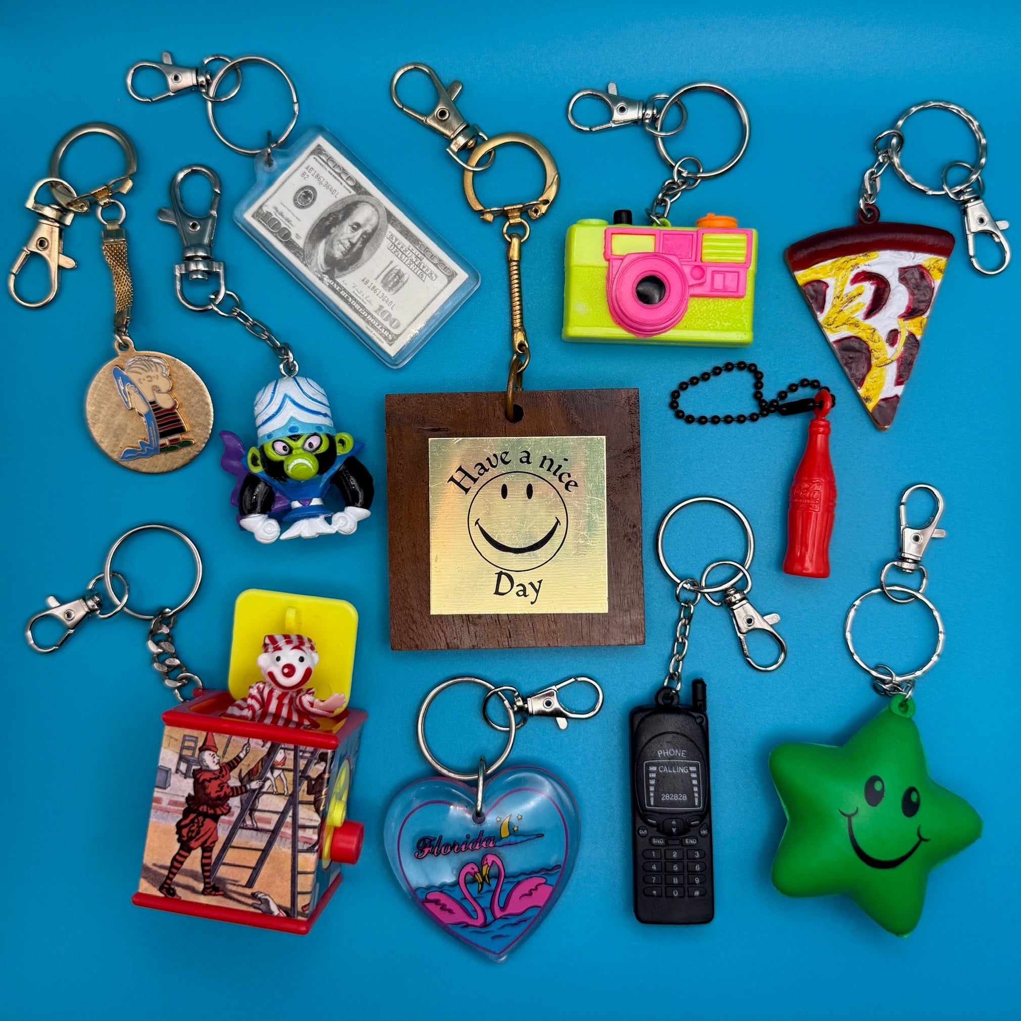 1970s- s— Retro Toys & Tech -  vintage keychain vintage charms for bag nostalgia vintage keychains y2k collectible - Bag Crap