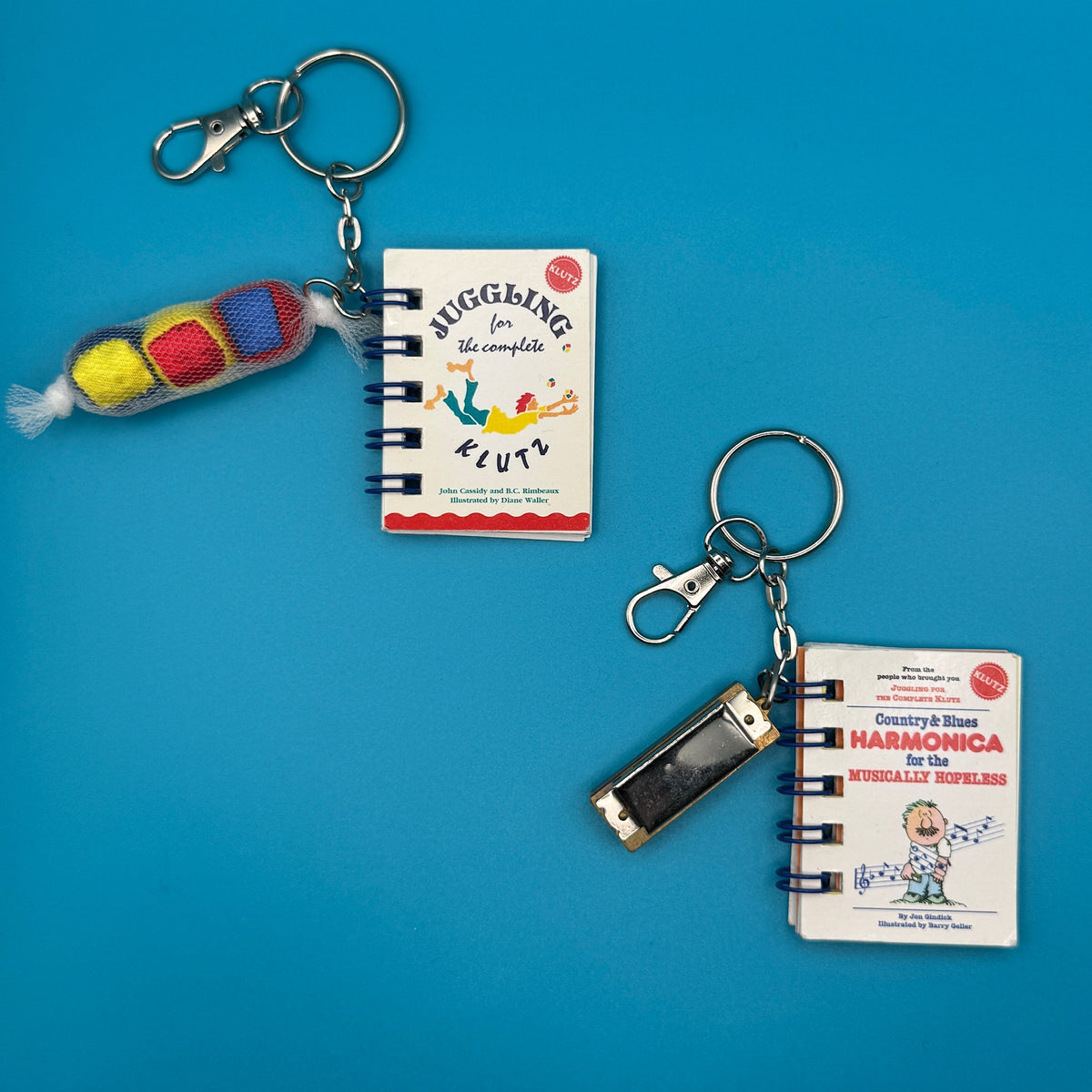 90s Klutz Book s— How To Juggle, Harmonica -  vintage keychain vintage charms for bag nostalgia vintage keychains y2k collectible - Bag Crap