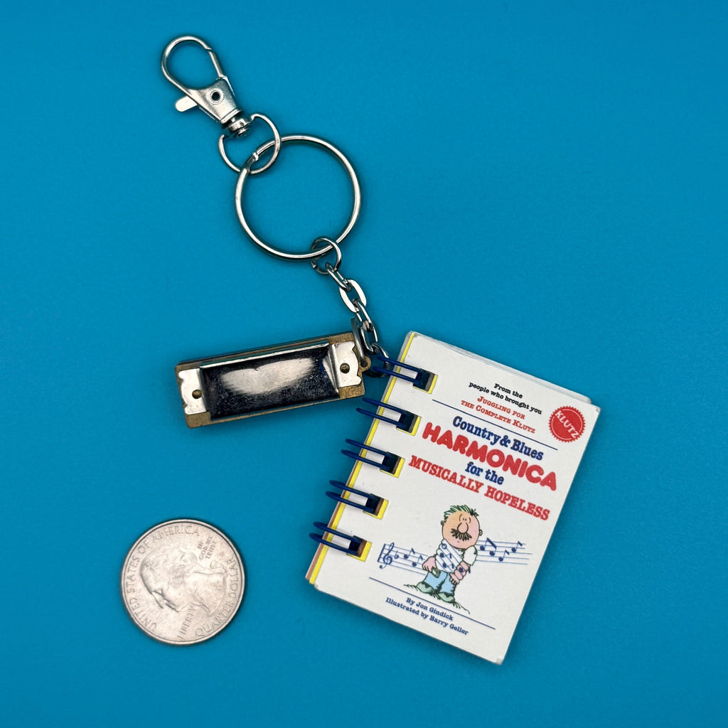 Vintage 90s Klutz Book Keychains— How To Juggle, Harmonica
