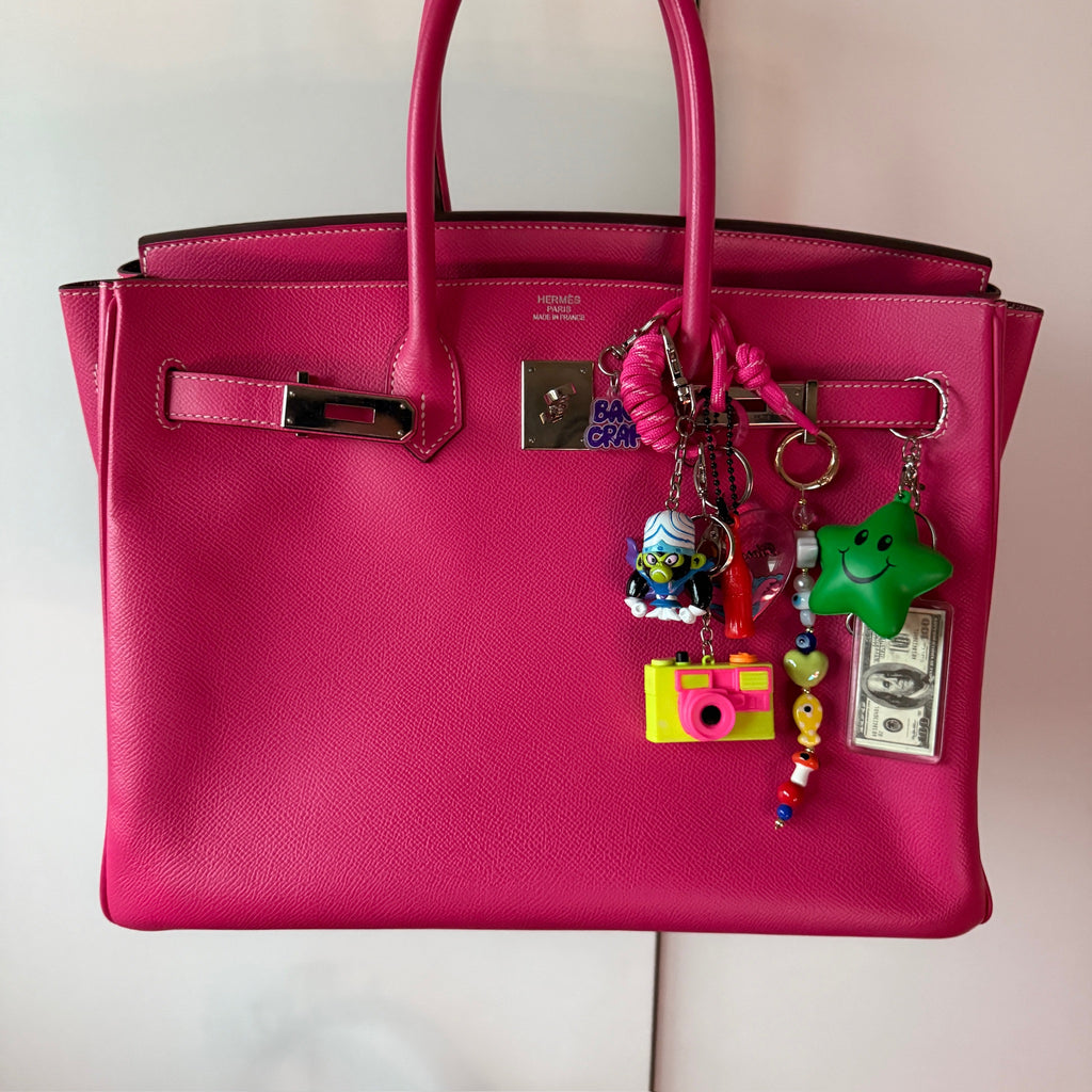 Glass Bead Bag Charm— Evil Eyes, Smiley Face Cloud