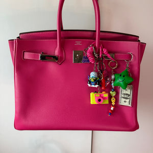 Glass Bead  — Evil Eyes, Smiley Face Cloud -  vintage keychain vintage charms for bag nostalgia vintage keychains y2k collectible - Bag Crap