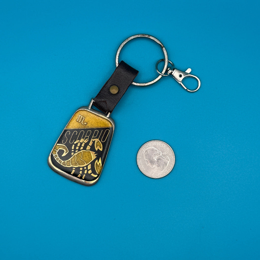 Vintage 70s-80s Metal Zodiac Sign Bag Charms —  Scorpio, Leo, Libra
