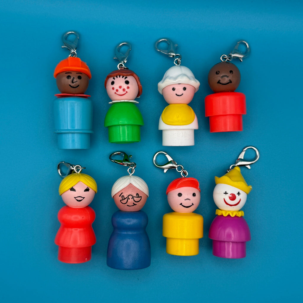 Vintage 70s-80s Fisher Price Bag Charms —  Rare Characters