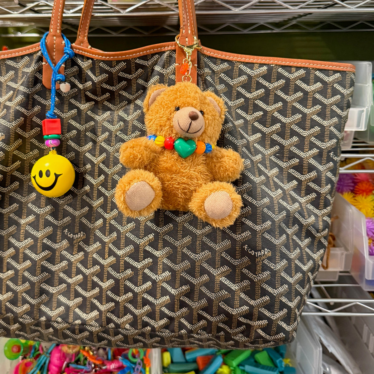Teddy Bear  Raver Necklace -  vintage keychain vintage charms for bag nostalgia vintage keychains y2k collectible - Bag Crap