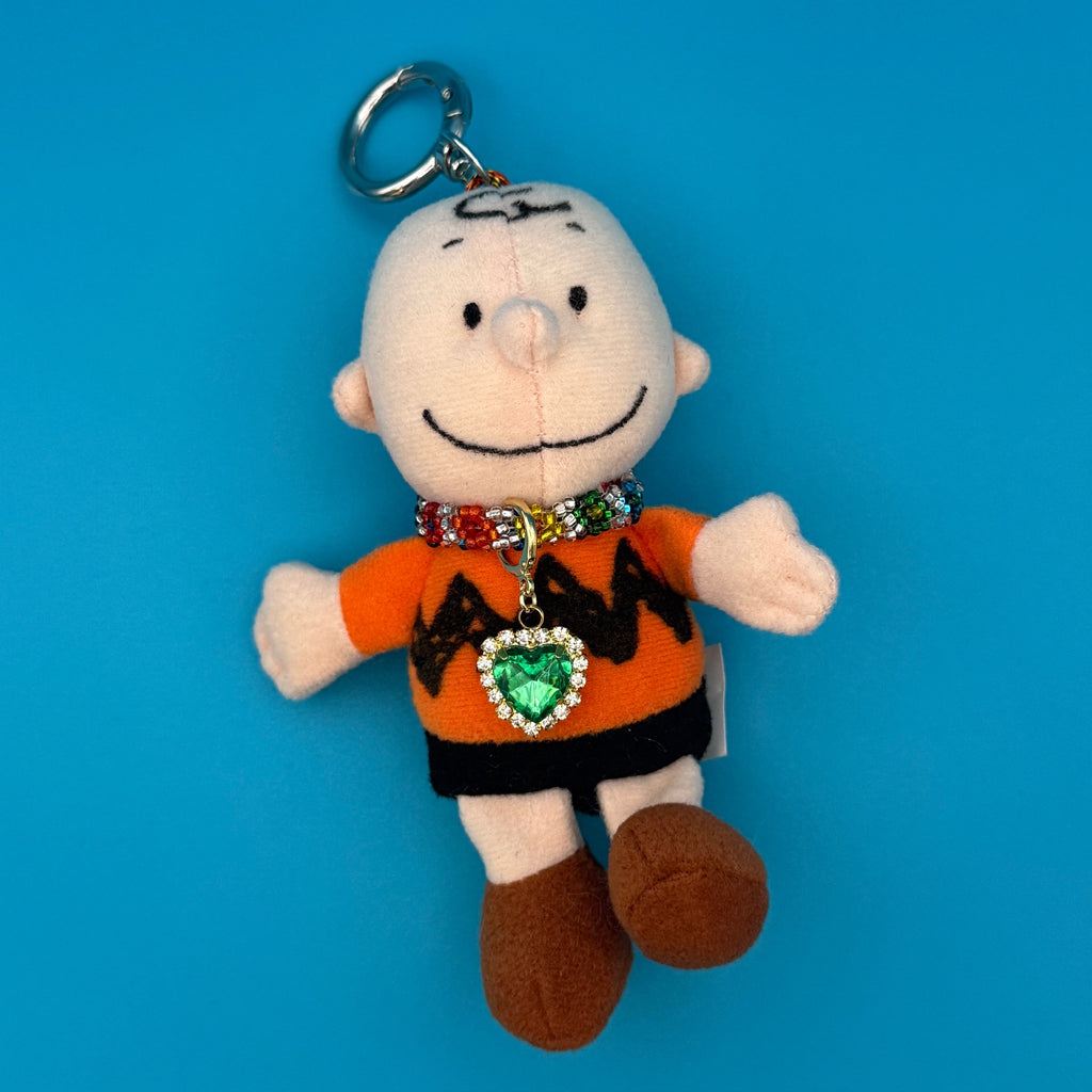 Vintage Charlie Brown Beaded Plush Bag Charm