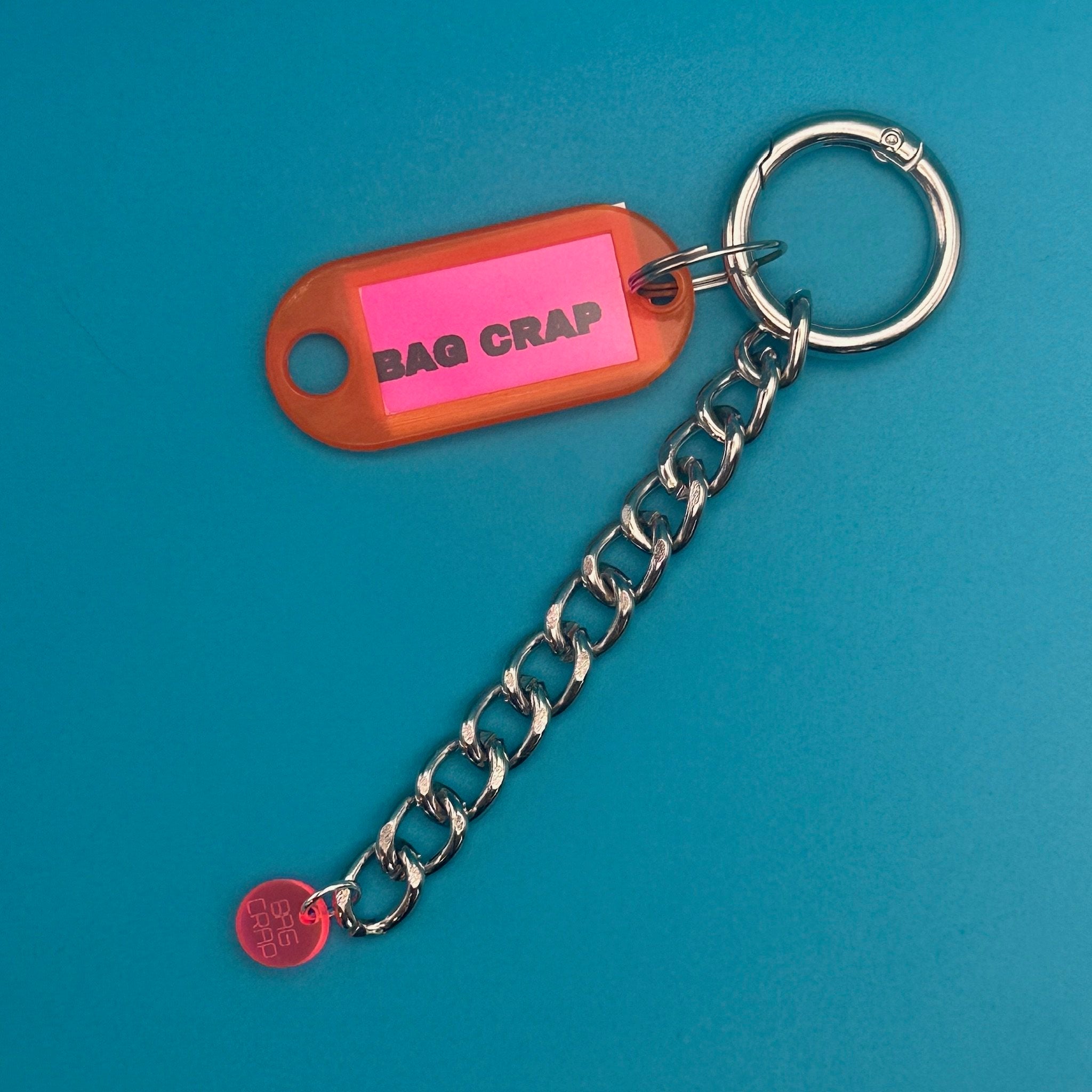 4.5'   Chain + Carabiner Clip - clips carabiners charms keychains bag designer vintage keychain vintage charms for bag nostalgia vintage keychains y2k collectible - Bag Crap