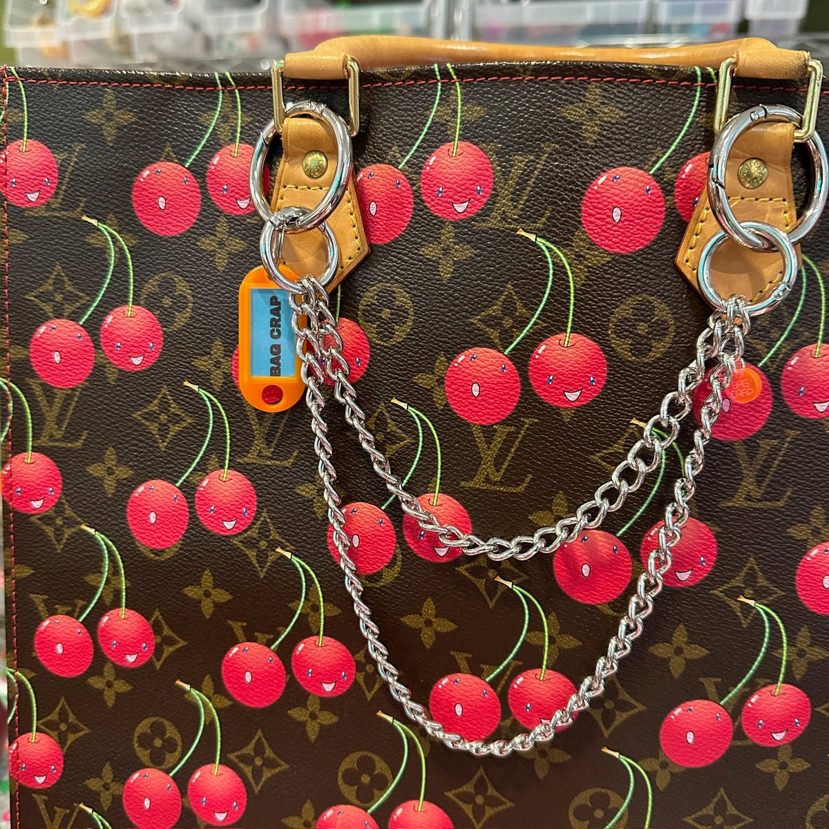 Double Duty Silver Bag Charm Chain: 10-13"