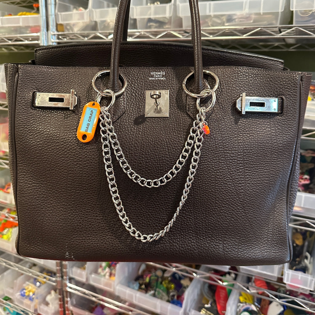 Double Duty Silver Metal Bag Charm Keyring Chains