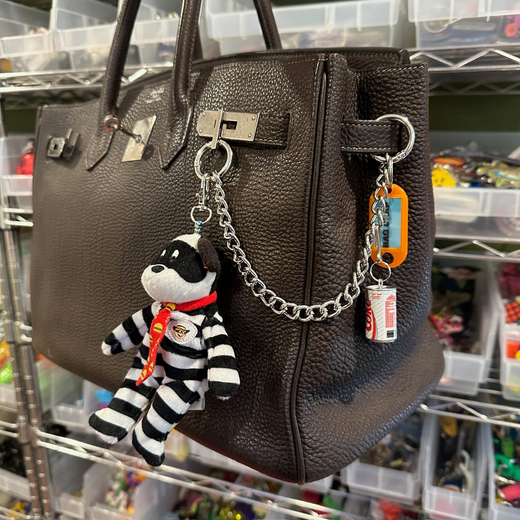 Double Duty Silver Metal Bag Charm Keyring Chains