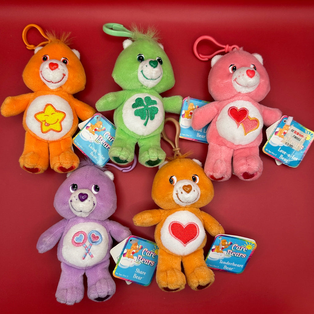 Y2k Vintage Deadstock Care Bear 2002/2003 Plush Bag Charms With Tags: Drop 2