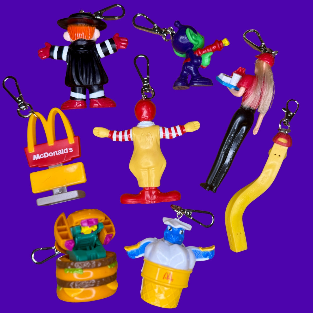 Vintage 1980s-1990s McDonald's Happy Meal Toy Bag Charms